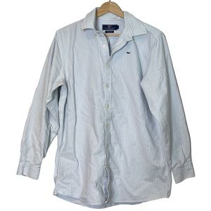 Vineyard Vines Youth Striped Casual Button Down Whale Shirt Size XL 100% Cotton